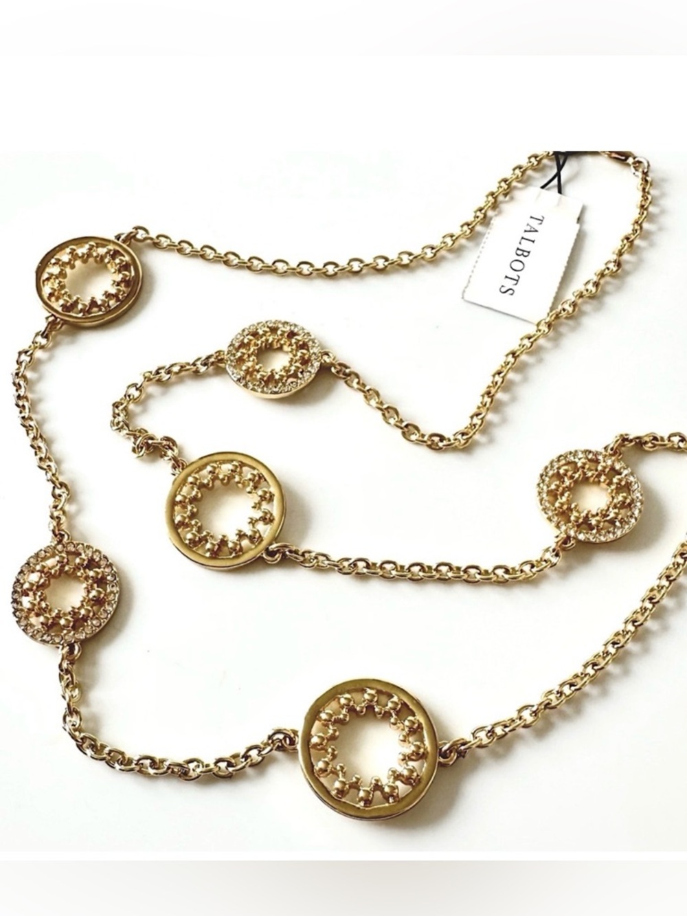 Talbots Gold Openwork Circle Station Necklace‎